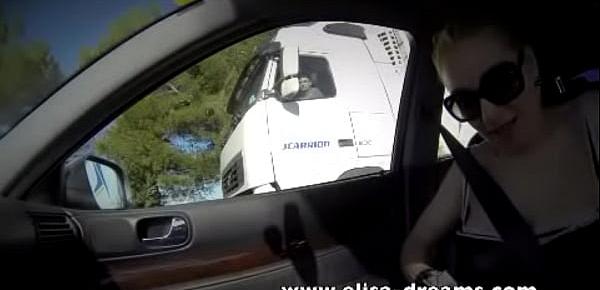  Sucking the driver in front of some truckers